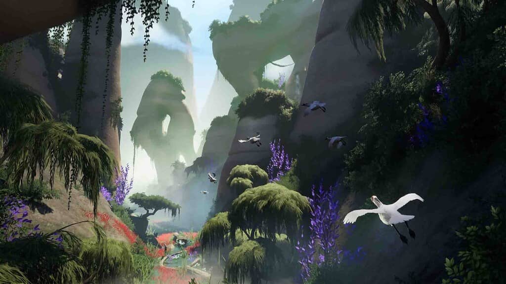 Gameplay Lost Ember Rekindled Edition thiên nga bay qua hẻm núi