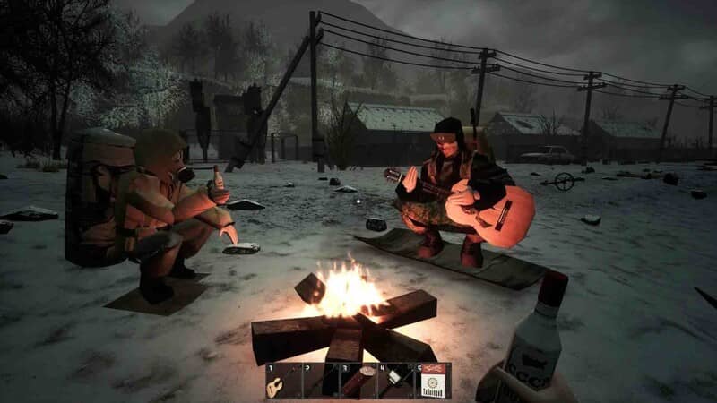 Nghỉ ngơi bên lửa trại trong S.T.A.L.K.E.R. MISERY MISERY mod campfire guitar S.T.A.L.K.E.R. sinh tồn