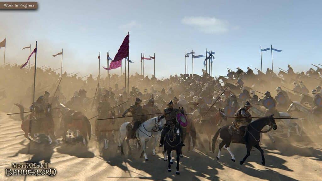 Kỵ binh Aserai xung phong chiến trường Bannerlord