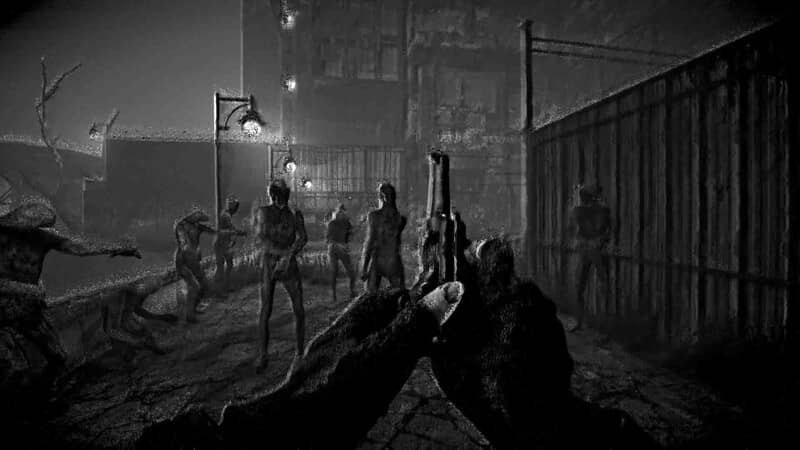 Gameplay Total Chaos đen trắng - Người chơi đối đầu với nhóm zombie