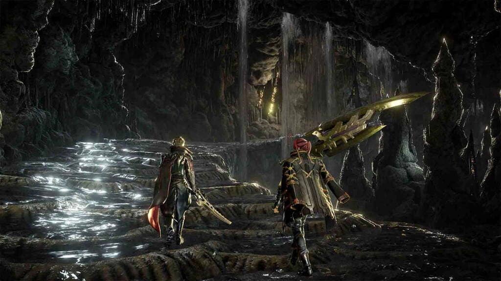 Code Vein khám phá hang động stalactite với vũ khí lớn