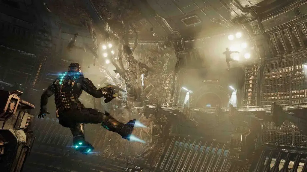 Isaac Clarke bay trong môi trường không trọng lực Zero-G Dead Space Remake