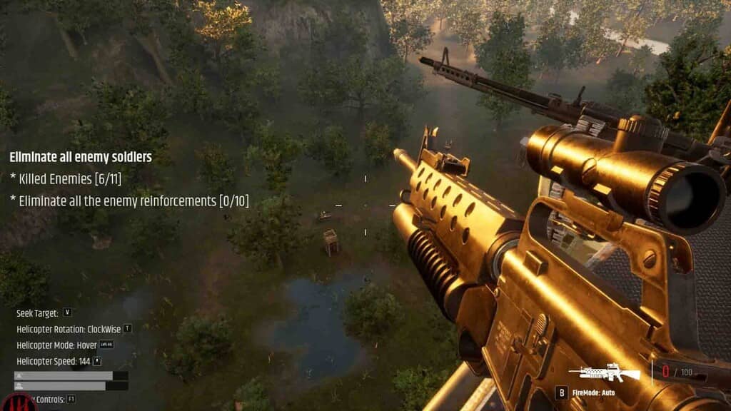 Nhiệm vụ tiêu diệt địch - Good Kill Ngắm bắn bằng súng M16 từ trực thăng game Good Kill