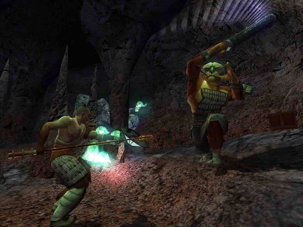 Đối đầu quái vật trong hang động game Jade Empire