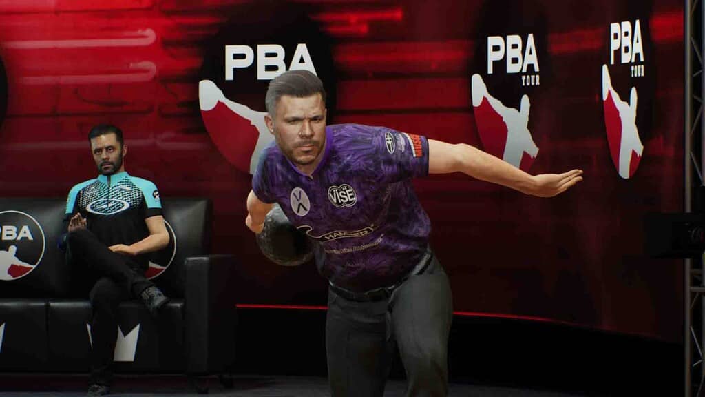 Tư thế ném bóng chân thực trong game PBA Pro Bowling 2026