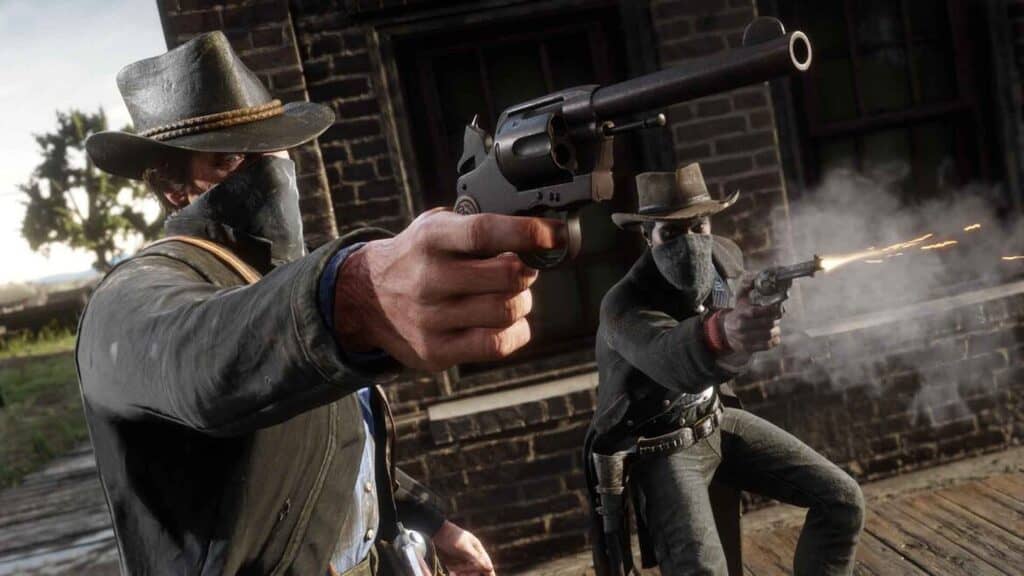 Cảnh cướp bóc và đấu súng trong Red Dead Redemption 2 Việt Hóa Red Dead Redemption 2 Việt Hóa đấu súng