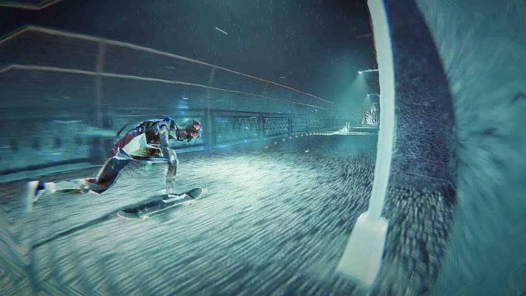 Skate Story: Trượt ván tốc độ trong môi trường băng giá Gameplay Skate Story nhân vật trượt ván trong đường hầm băng tối