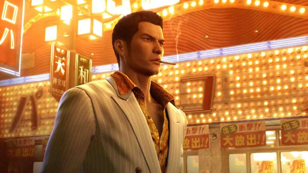 Kazuma Kiryu Kamurocho street Kazuma Kiryu trẻ hút thuốc Yakuza 0 Directors Cut