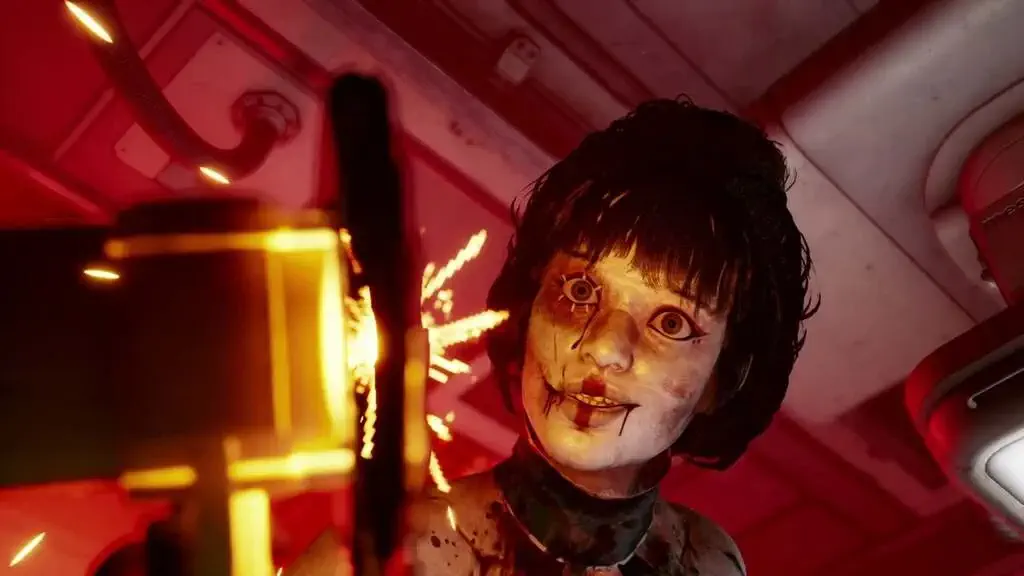 Nhân vật nữ với gương mặt quái dị trong BrokenLore UNFOLLOW