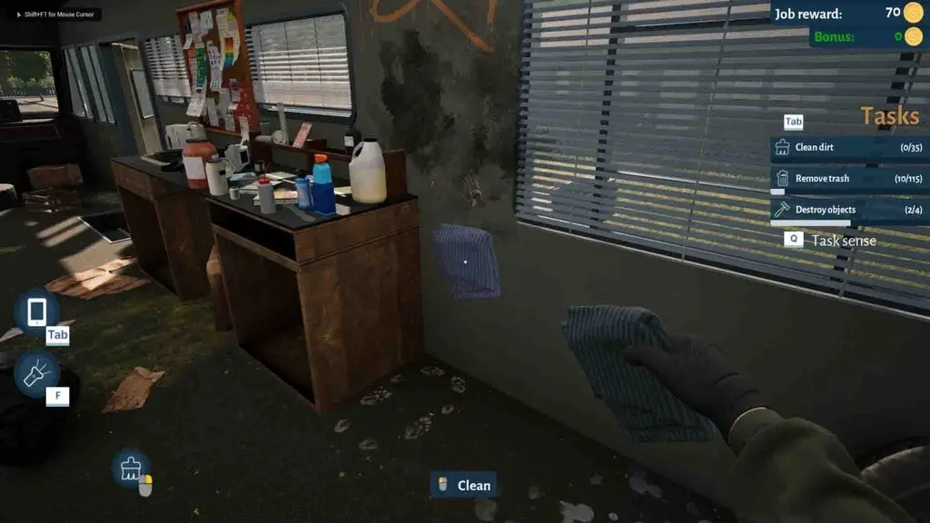 Don dẹp vết bẩn nội thất xe bus trong Bus Flipper Renovator Simulator