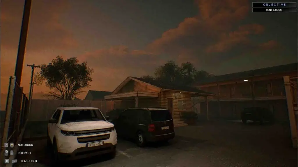 Khung cảnh u ám tại nhà nghỉ trong Detective Rainy night Bối cảnh nhà nghỉ Motel trong Detective Rainy night lúc hoàng hôn