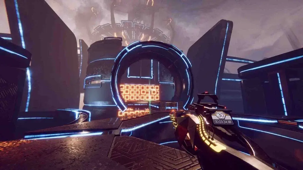 Cảnh chiến đấu trong DeadCore Redux góc nhìn thứ nhất với súng hiện đại