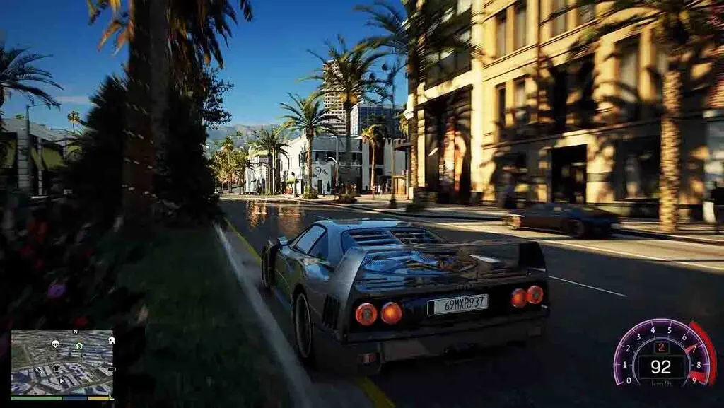 Hiệu ứng đổ bóng chân thực GTA V NVE Platinum GTA V NVE Platinum Modpack Realistic Graphics Ferrari F40