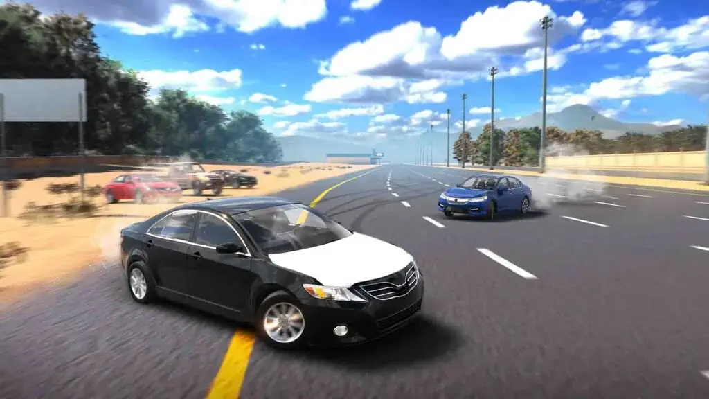Highway Drifter Hajwala Simulator drift xe Camry đen trên cao tốc
