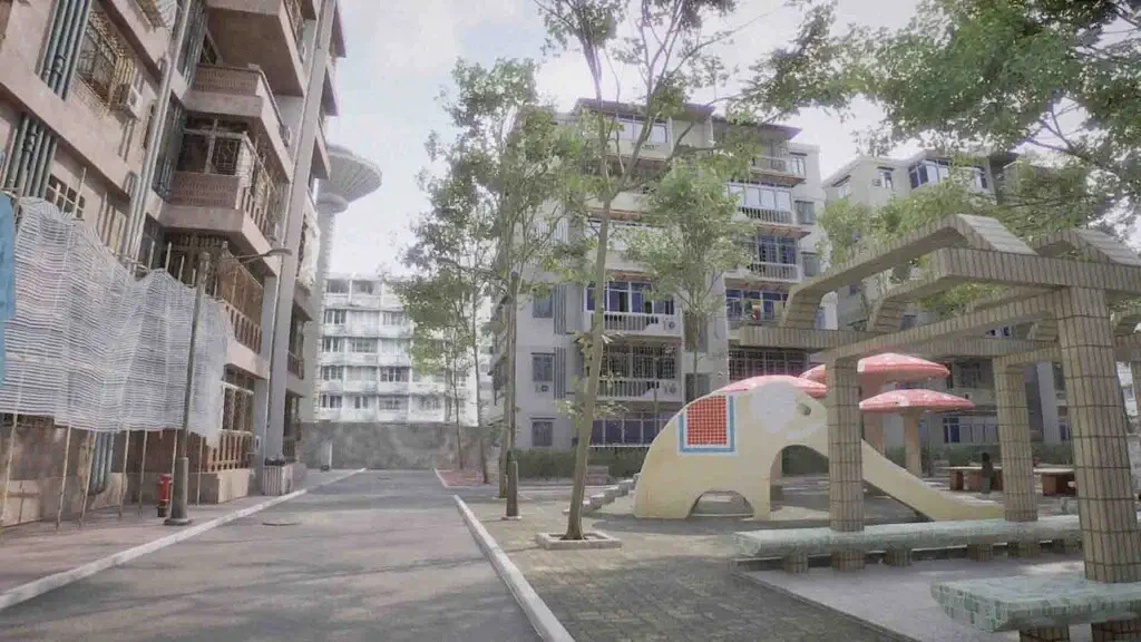 Sonic Frontiers Apartment Complex Playground Khu chung cư cũ và sân chơi trẻ em game Sonic Frontiers