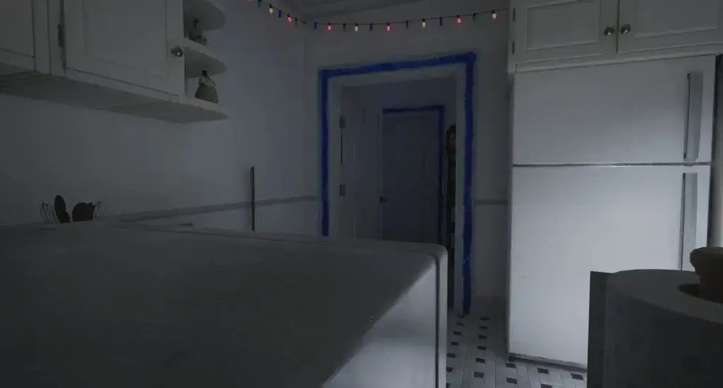 Nightbell gameplay thực thể bí ẩn nấp sau cánh cửa bếp