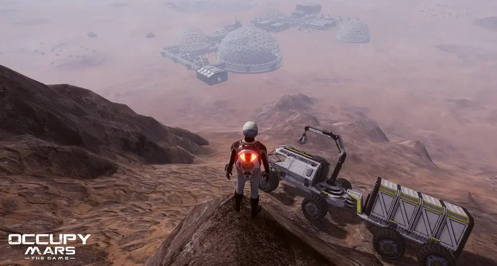 Căn cứ vòm và xe địa hình rover trong Occupy Mars The Game