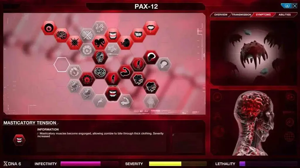 Bang trieu chung benh Pax-12 trong Plague Inc Evolved