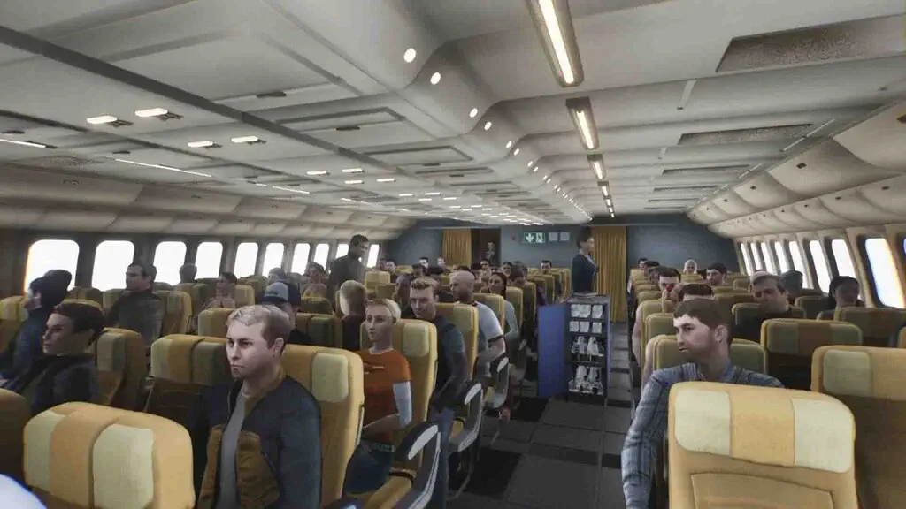 Khoang hành khách máy bay game Red Passport Ticket to Russia