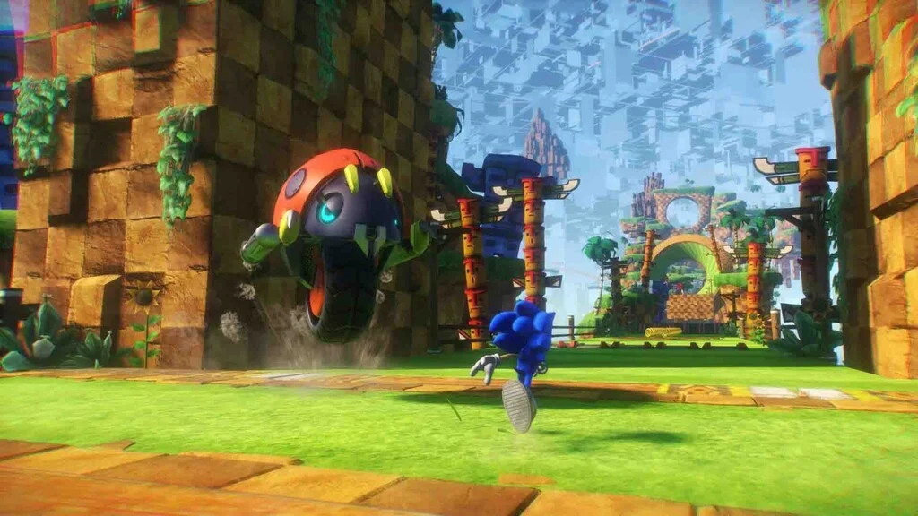 Sonic Frontiers gameplay Green Hill Zone Cyberspace