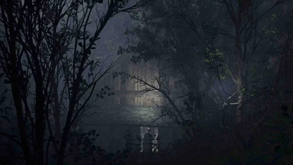 Ngôi nhà gỗ bí ẩn giữa rừng đêm trong game The 9th Charnel