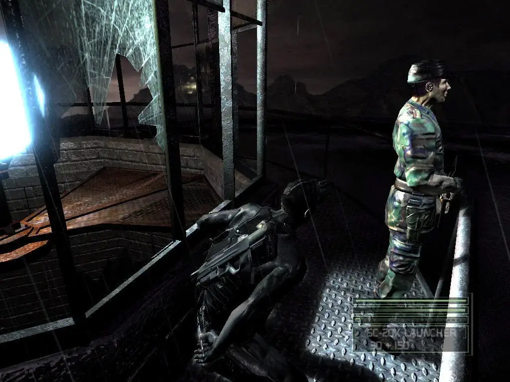 Ky nang dot nhap Splinter Cell Chaos Theory Sam Fisher su dung sung SC-20K dot nhap thap canh Splinter Cell