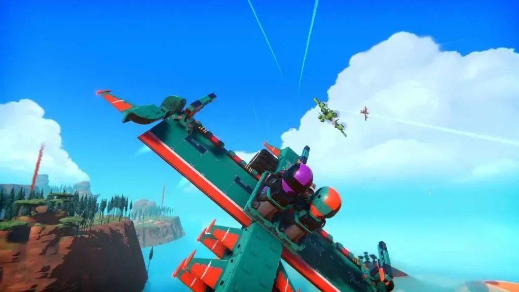 Trailmakers Gameplay Nhào Lộn Phi Cơ Phi cơ tự chế nhào lộn trên không trung trong game Trailmakers