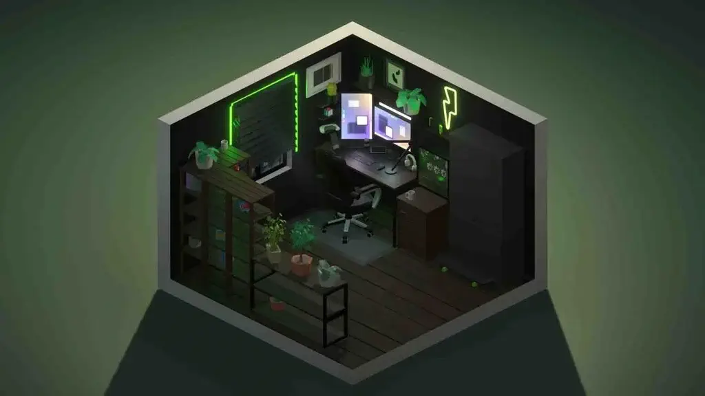 Decor phòng làm việc My Dream Setup nhiều cây xanh