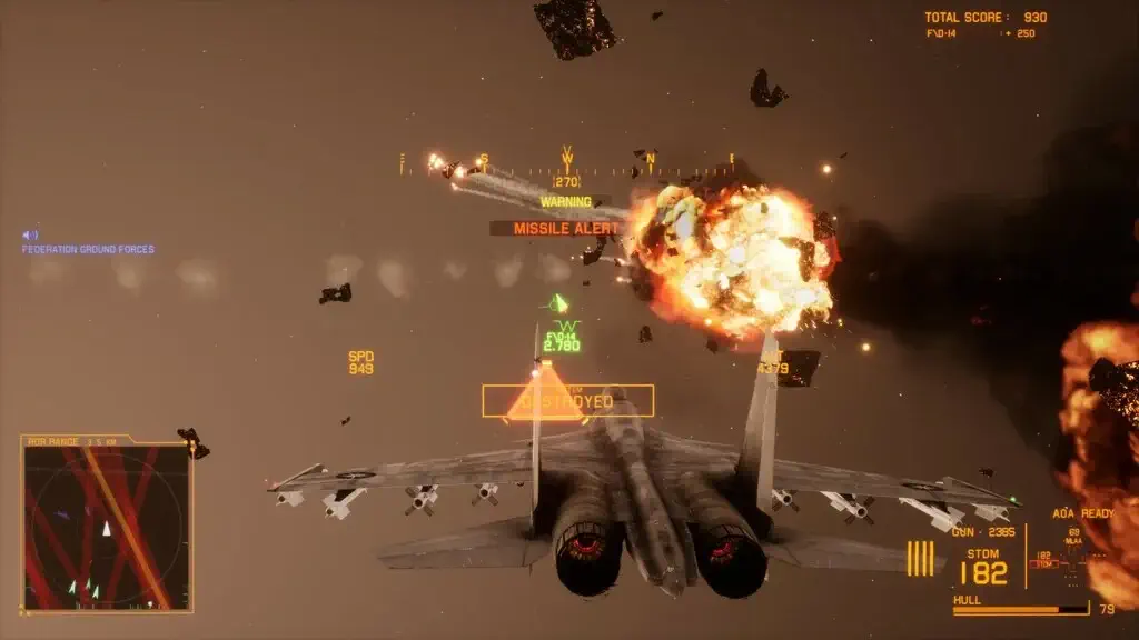Project Wingman gameplay F/D-14 combat missile alert explosion