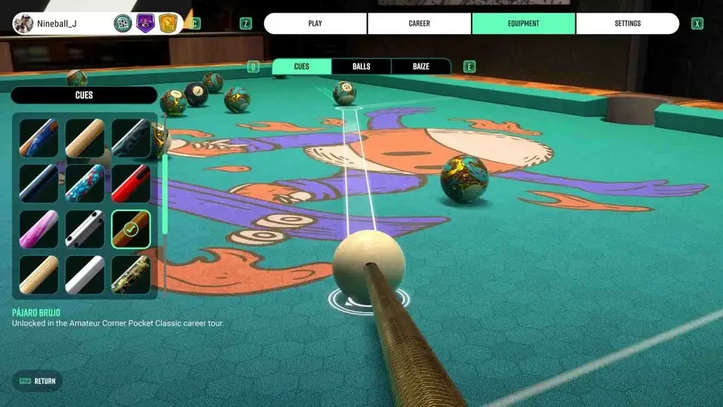 Tùy Chỉnh Cơ Bida Trong Pure Pool Pro giao dien chon gay co bida pure pool pro dep mat