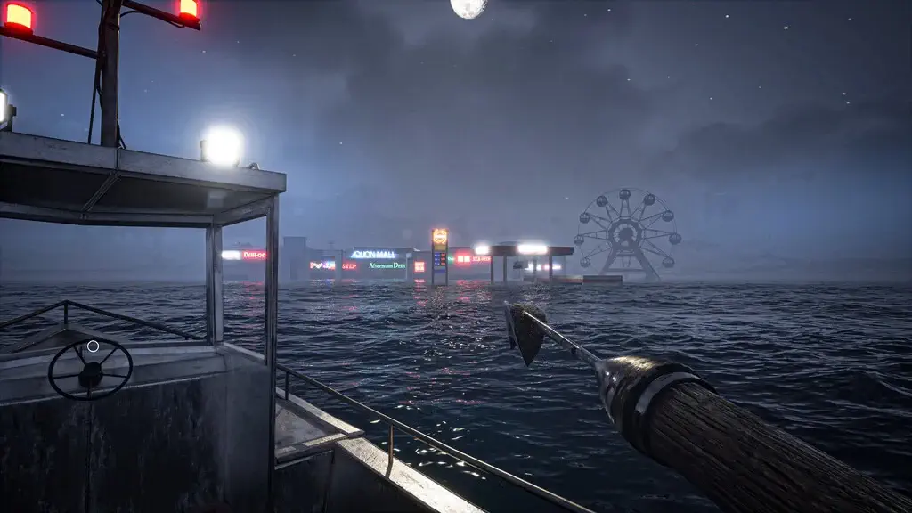 Vũ khí phóng lao trên thuyền săn cá mập game UMIGARI