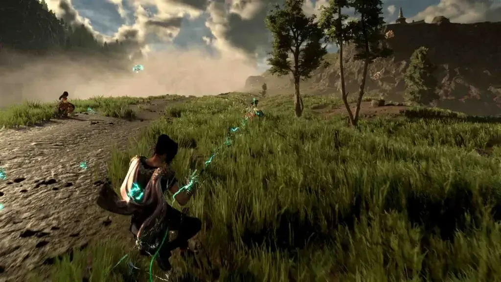 Frey sử dụng phép thuật di chuyển linh hoạt để tấn công tầm xa, tận dụng cơ chế Parkour ma thuật đặc sắc trong Forspoken.