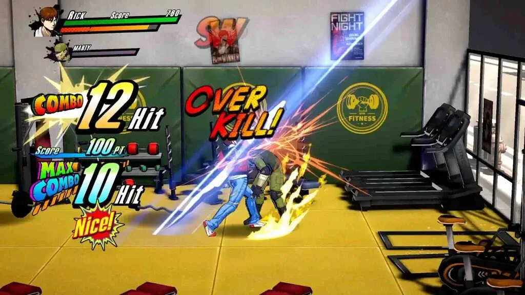 Rushing Beat X Rick Over Kill effect gym fight