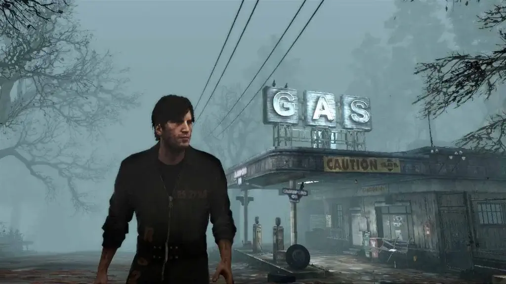 Trạm xăng bỏ hoang trong sương mù Silent Hill Downpour