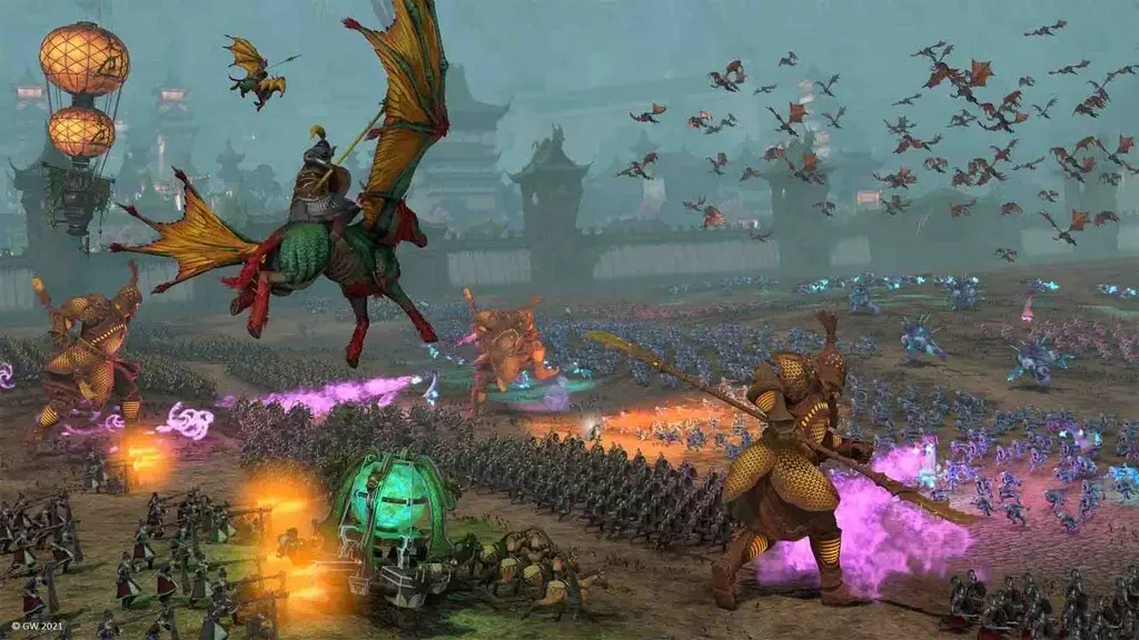 Đại chiến hỗn loạn giữa quân Cathay và Chaos trong gameplay Total War: WARHAMMER III