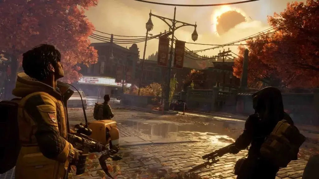 Nhóm chiến binh cùng nhau thám hiểm bến cảng đầy sương mù trong tựa game Redfall.