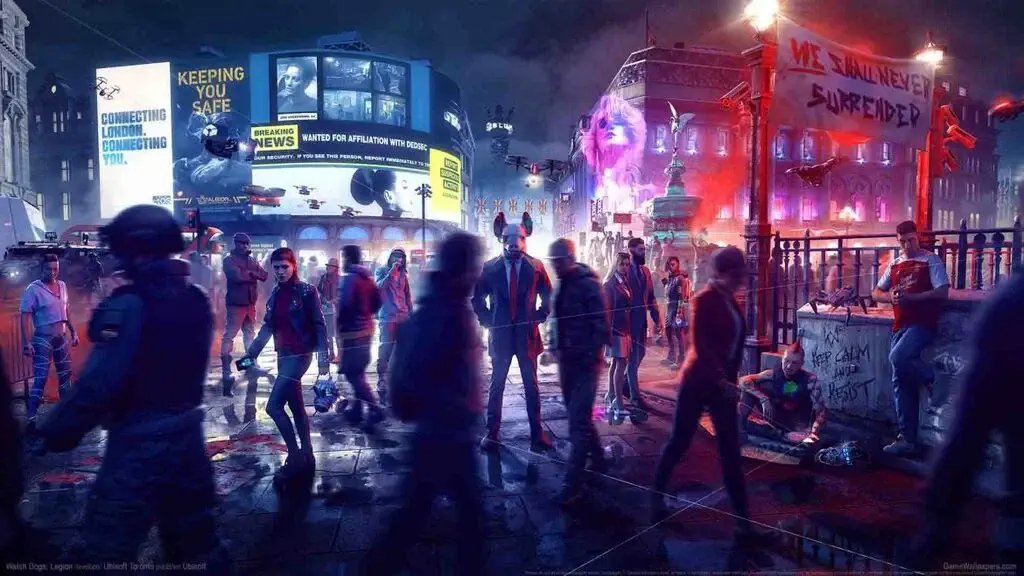 Quảng trường Piccadilly rực rỡ ánh đèn trong Watch Dogs Legion Ultimate Edition