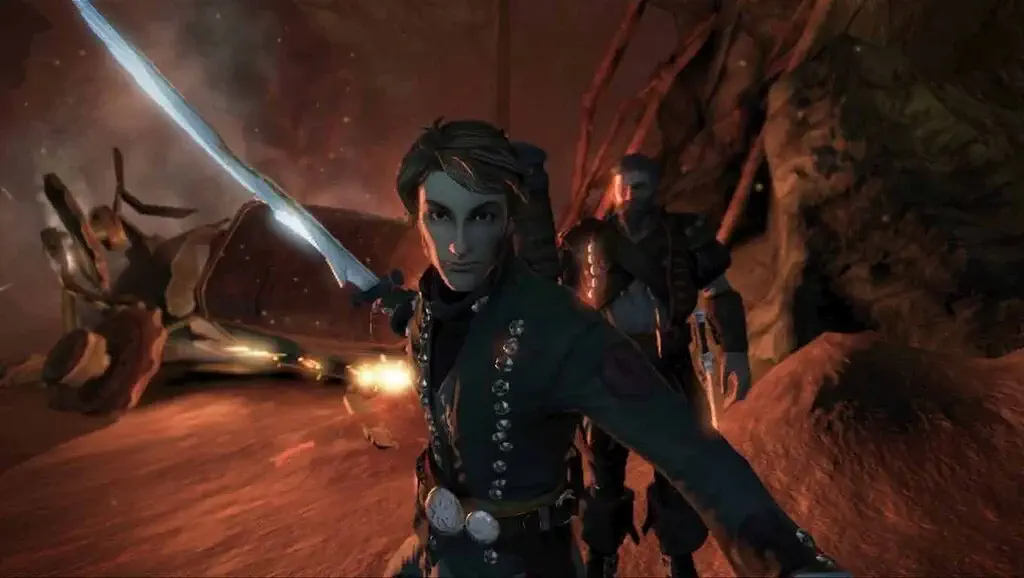 Nhân vật chính tương tác và dẫn dắt người dân trong thế giới của Fable III.