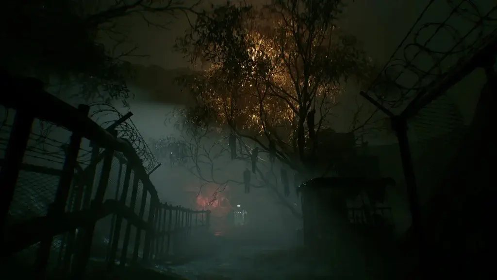 Cảnh tượng kinh hoàng với thi thể treo trên cây trong game THE 9TH CHARNEL