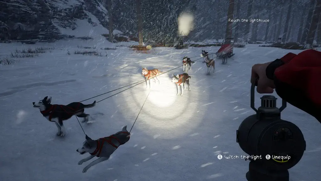 Gameplay WILL Follow The Light điều khiển xe chó kéo di chuyển trong bão tuyết khắc nghiệt